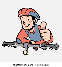 cyclist man mascot