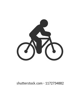 Cyclist. The Man On A Bicycle. Monochrome Icon