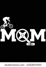 Cyclist mom vector art design, eps file. design file for t-shirt. SVG, EPS cuttable design file