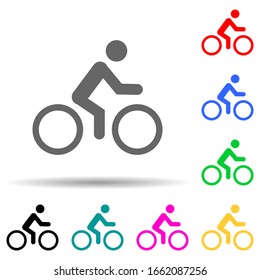 cyclist multi color style icon. Simple glyph, flat vector of transport icons for ui and ux, website or mobile application
