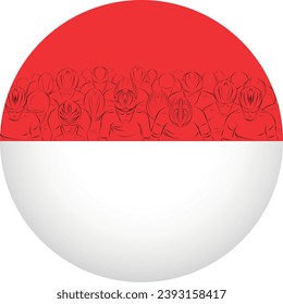 Cyclist on the background of the flag of Indonesia vector