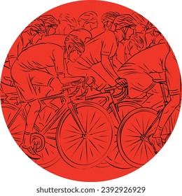 Cyclist on the background of the flag of Japan vector