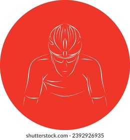 Cyclist on the background of the flag of Japan vector