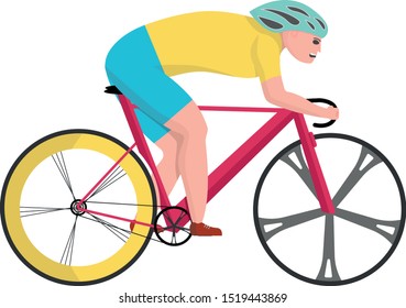 Cyclist on a bicycle triathlon