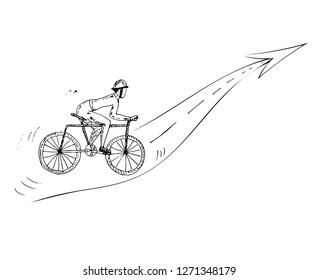 Cyclist on a Bicycle. Vector illustration.