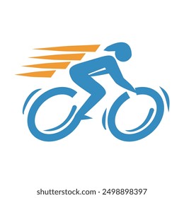 cyclist on a bike vector logo icon	