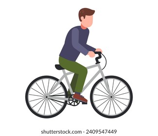cyclist on a bike on a white background. flat vector illustration.