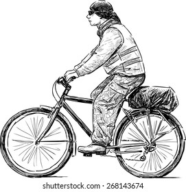 cyclist on a walk