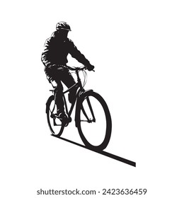 Cyclist on a walk. Vector illustration without AI