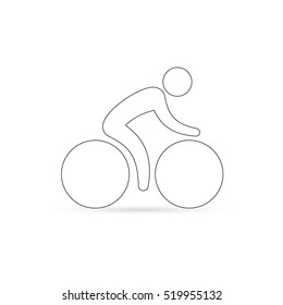Cyclist outline icon, vector simple isolated cycling sign.