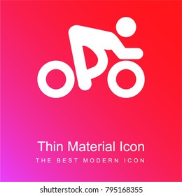 cyclist red and pink gradient material white icon minimal design