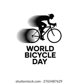 Cyclist Rider in Motion World Bicycle Day
