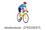 A cyclist rides a bicycle