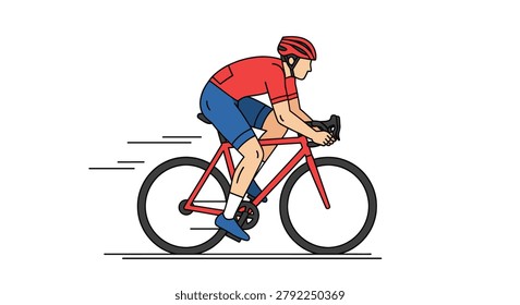 A cyclist rides a bicycle