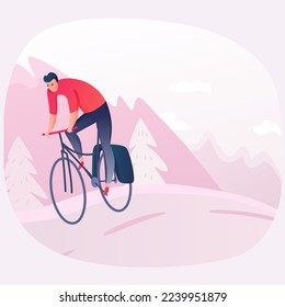 ilustración de ciclismo cuesta arriba Vector