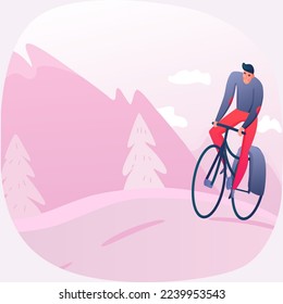 ilustración de ciclismo cuesta arriba Vector