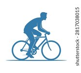 Cyclist Riding Bicycle Silhouette Vector Design