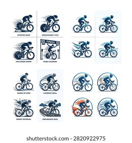 Cyclist riding different bicycle styles and positions illustration , And, international sports event, multi sport competition, athletics championship, sports tournament, Commonwealth Games