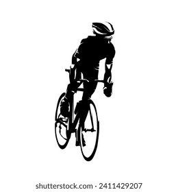 Ciclista, ciclismo de carretera, silueta vectorial aislada, dibujo de tinta