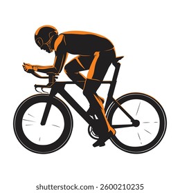 cyclist running illustration art vector