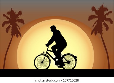 cyclist silhouette 