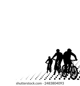 cyclist silhouette background angle  vector