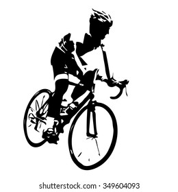 Cyclist silhouette. Bicycle racing