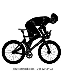 cyclist silhouette on white background vector