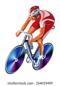 Cyclist silhouette on a white background.