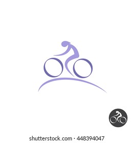 Cyclist silhouette. Vector template sports logo.