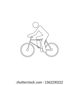 cyclist. simple flat vector icon illustration. outline line symbol - editable stroke