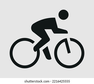 Cyclist. Simple shape vector icon