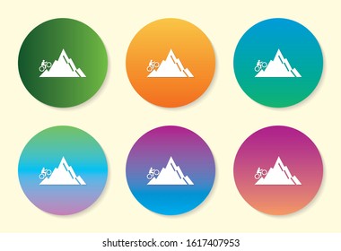 Cyclist six color gradient icon design.