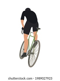 cyclist sport character back view