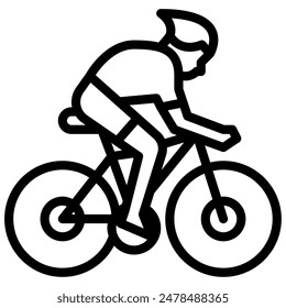 Cyclist sport object icon illustration