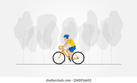 Cyclist sport vector illustration. Sportsman on the bicycle creative concept.