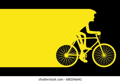 Cyclist and strip for your text.