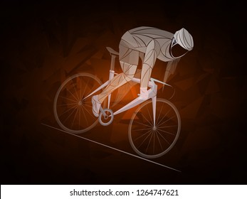 cyclist stylized vector, cycling tour, cycling track, bicycle