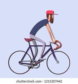 cyclist stylized vector, road cycling, cycling tour, cycling track bicycle