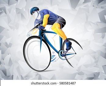 cyclist stylized vector, road cycling, cycling tour, cycling track, bicycle