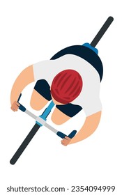 cyclist top view vector illustration