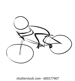Cyclist in traffic icon