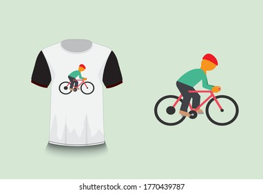 Cyclist t-shirt design with mockup.