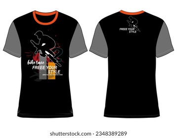 Cyclist T-shirt vector illustration design