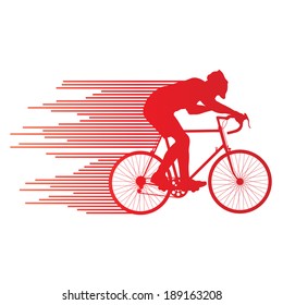 Cyclist vector background concept made of stripes