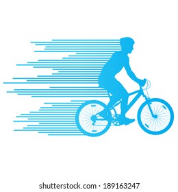 Cyclist vector background concept made of stripes