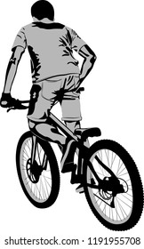 cyclist - vector illustration
