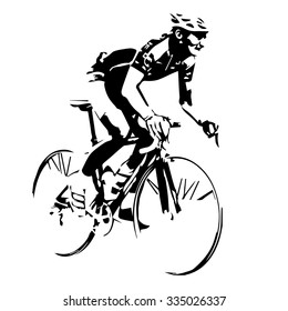 Cyclist vector silhouette