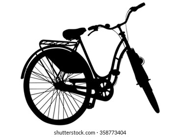 Cyclists bike on white background