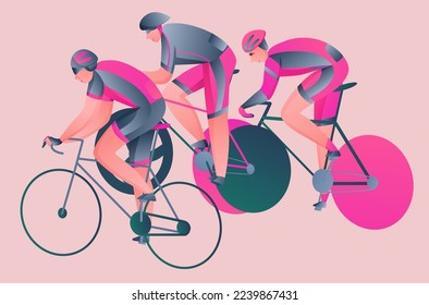 cyclists compete with each other